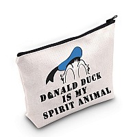 LEVLO Funny Duck Cosmetic Make Up Bag Duck Lover Gift Duck Is My Spirit Animal Makeup Zipper Pouch Bag (Donald Spirit Animal)