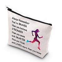 Running Gifts for Her Running Lover Gifts Runner Makeup Bag Cosmetic Pouch Cross Country Running Gift for Runners Teens Women Zipper Pouch Travel Toiletry Bag Organizer (Runner Cosmetics Bag)