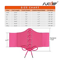 Suosdey Pink Corset Belt For Women Vintage Laceup Elastic Waist Belt Tied Waspie Wide Belt For Halloween Costume