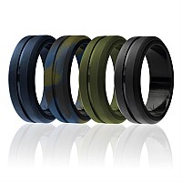 ROQ Men's Silicone Wedding Ring, 8mm, Size 9, Multi-