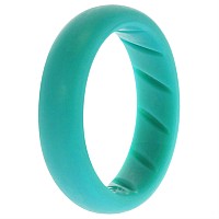 ROQ Silicone Wedding Ring for Women - Turquoise, 6mm