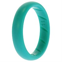 ROQ Silicone Wedding Ring for Women - Basic Turquoise, Size 11