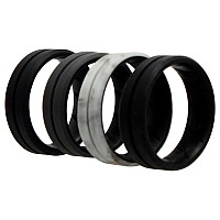 ROQ 4 Pack Silicone Rings for Men, Size 14, Engraved