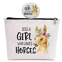 Gevguxluo Horses Gifts For Horse Lovers Birthday Gift For Best Friend Sister Horse Accessories Animal Lovers Makeup Bag Zippe