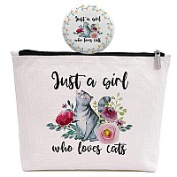 Gevguxluo Cats Gifts For Cats Lover Birthday Gift For Best Friend Sister Cat Accessories Animal Lovers Makeup Bag Zipper Purs