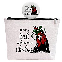 Gevguxluo Chicken Gifts For Chicken Lovers Chicken Makeup Bag For Women With Mirror Chicken Birthday Gifts For Daughter Sister