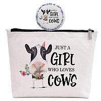 Gevguxluo Cow Gifts For Cow Lovers Cow Makeup Bag For Women With Mirror Cow Birthday Gifts Ideas For Daughter Sister Bestie C