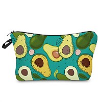 Fitini Makeup Bag Avocado Printed Travel Small Portable Cosmetic Organizer Pouch For Women Girls Zipper Waterproof Clutch Toilet