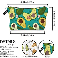 Fitini Makeup Bag Avocado Printed Travel Small Portable Cosmetic Organizer Pouch For Women Girls Zipper Waterproof Clutch Toilet