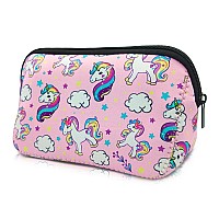 Ajltpa Cosmetic Bag Waterproof Neoprene Zipper Pouch Travel Portable Toiletry Makeup Bags Organizer Case For Women And Girls Pi