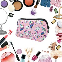 Ajltpa Cosmetic Bag Waterproof Neoprene Zipper Pouch Travel Portable Toiletry Makeup Bags Organizer Case For Women And Girls Pi