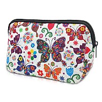 Ajltpa Cosmetic Bag Waterproof Neoprene Zipper Pouch Travel Portable Toiletry Makeup Bags Organizer Case For Women And Girls Bu