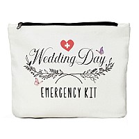 Jiuweihu Bridal Emergency Kit Wedding Case For Storage Canvas Makeup Bag With Zipper Unisexadult Gift For Various Occasions