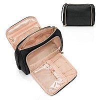 Cubetastic Travel Makeup Bag Large Makeup Pouch Waterproof Portable Cosmetic Organizer Bag Pu Leather Zipper Pouches For Wom