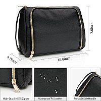 Cubetastic Travel Makeup Bag Large Makeup Pouch Waterproof Portable Cosmetic Organizer Bag Pu Leather Zipper Pouches For Wom