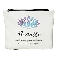 Jiuweihu Meditation Gifts For Namaste Yoga Toiletry Bag Purse Organizer Cartoon Cosmetic Pouch Yoga Accessories Zen Makeup Bag Y