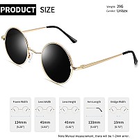 Joopin Round Sunglasses For Men Women Small Circle Sun Glasses Polarized Uv400 Trendy Teashade Circular Shades Halloween Costume