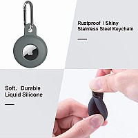 4 Pack Airtag Holder For Apple Air Tag Holder Airtag Case With Antilost Keychain Key Ring Silicone Protective Cover Suitable