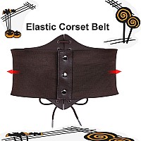 Suosdey Coffee Corset Belt For Women Vintage Laceup Elastic Waist Belt Tied Waspie Wide Belt For Halloween Costume