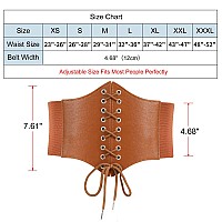 Leacoolkey Laceup Cinch Belt Women Corset Waist Belt Tied Corset Elastic Belt Obi Belt For Women For Dress Halloween Access