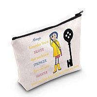 Wzmpa Cartoon Movie Cosmetic Bag Movie Fans Gift You Are Braver Stronger Smarter Than You Think Cartoons Makeup Zipper Pouch Bag