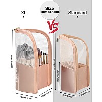 Monstina Makeup Brush Holder Bag Portable Makeup Brush Cup Organizer Bag Waterproof Standup Makeup Brush Pouchprofessional A