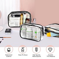 18 Pack Clear Makeup Bags Clear Cosmetic Bag Pvc Plastic Zippered Pouches Portable Toiletry Bags For Women Men Travel Vacation B