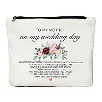 Jiuweihu Bridal Shower Gift Mother Bridal Cosmetic Bag Mother Of The Bride Giftfor My Mother On My Wedding Daythank You Gift F