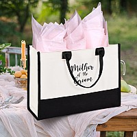 Lamyba Mother of the Groom Gifts,Mother of the Groom Tote Bag With Makeup Bag,Bridal Shower Gifts,Black and White