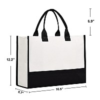 Lamyba Mother of the Groom Gifts,Mother of the Groom Tote Bag With Makeup Bag,Bridal Shower Gifts,Black and White