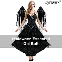 Leacoolkey Laceup Cinch Belt Women Corset Waist Belt Tied Corset Elastic Belt Obi Belt For Women For Dress Halloween Access