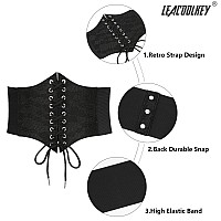 Leacoolkey Laceup Cinch Belt Women Corset Waist Belt Tied Corset Elastic Belt Obi Belt For Women For Dress Halloween Access