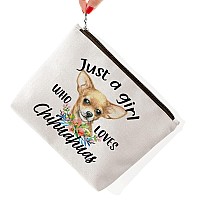 Biuniuring Chihuahua Gift For Women Dog Lover Gift Dog Nanny Gift Chihuahua Makeup Bag Who Loves Chihuahuas Cosmetic Bag