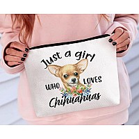 Biuniuring Chihuahua Gift For Women Dog Lover Gift Dog Nanny Gift Chihuahua Makeup Bag Who Loves Chihuahuas Cosmetic Bag