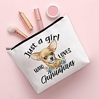 Biuniuring Chihuahua Gift For Women Dog Lover Gift Dog Nanny Gift Chihuahua Makeup Bag Who Loves Chihuahuas Cosmetic Bag