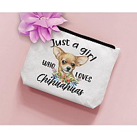 Biuniuring Chihuahua Gift For Women Dog Lover Gift Dog Nanny Gift Chihuahua Makeup Bag Who Loves Chihuahuas Cosmetic Bag