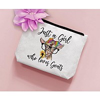 Biuniuring Goat Gifts For Goat Lovers Cosmetic Bag Gifts For Goat Lovers Goat Makeup Bag Who Loves Goats Cosmetic Bag