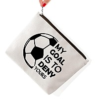 Biuniuring Soccer Goalkeeper Gifts For Women Girls Soccer Bag Soccer Gift For Soccer Lover Soccer Makeup Bag My Goal Is To D