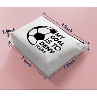 Biuniuring Soccer Goalkeeper Gifts For Women Girls Soccer Bag Soccer Gift For Soccer Lover Soccer Makeup Bag My Goal Is To D