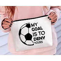 Biuniuring Soccer Goalkeeper Gifts For Women Girls Soccer Bag Soccer Gift For Soccer Lover Soccer Makeup Bag My Goal Is To D