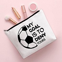 Biuniuring Soccer Goalkeeper Gifts For Women Girls Soccer Bag Soccer Gift For Soccer Lover Soccer Makeup Bag My Goal Is To D