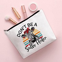 Biuniuring Cow Gifts For Cow Lovers Cow Gifts For Women Crazy Heifer Cosmetic Bag Funny Retro Sarcastic Cow Makeup Bag Dont