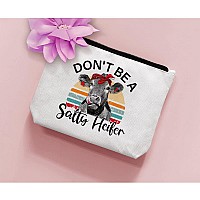 Biuniuring Cow Gifts For Cow Lovers Cow Gifts For Women Crazy Heifer Cosmetic Bag Funny Retro Sarcastic Cow Makeup Bag Dont