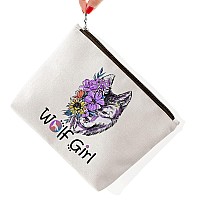 Biuniuring Wolf Gifts For Women Wolves Gifts For Women Wolf Gift For Wolf Lovers Wolves Makeup Bag Wolf Cosmetic Bag