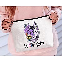 Biuniuring Wolf Gifts For Women Wolves Gifts For Women Wolf Gift For Wolf Lovers Wolves Makeup Bag Wolf Cosmetic Bag