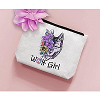 Biuniuring Wolf Gifts For Women Wolves Gifts For Women Wolf Gift For Wolf Lovers Wolves Makeup Bag Wolf Cosmetic Bag