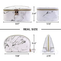 Makeup Bag 2 Pcs Waterproof Cosmetic Bag Set Portable Travel Cosmetic Bag Multifunction Organizer Storage Bag Marble Toiletry Ba