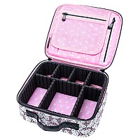 Impressions Vanity Hello Kitty Cosmetic Bag with Faux Leather,Travel Toiletry Bag with Inside Zipper Pockets,Waterproof Reusable Large Cosmetic Makeup Vanity Organizer(White/Pink)