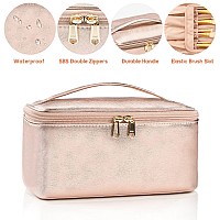 Ocheal Rose Gold Makeup Bagtravel Makeup Organizer Bag Large Capacity Cosmetic Bags For Women Large Travel Toiletry Bag Girls