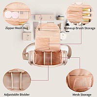 Ethereal Large Makeup Bag Rose Gold Travel Makeup Bag With Shoulder Strap Toiletry Bag For Women Waterproof Cosmetic Travel Bag